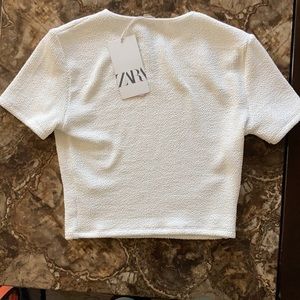Zara crop top white soft